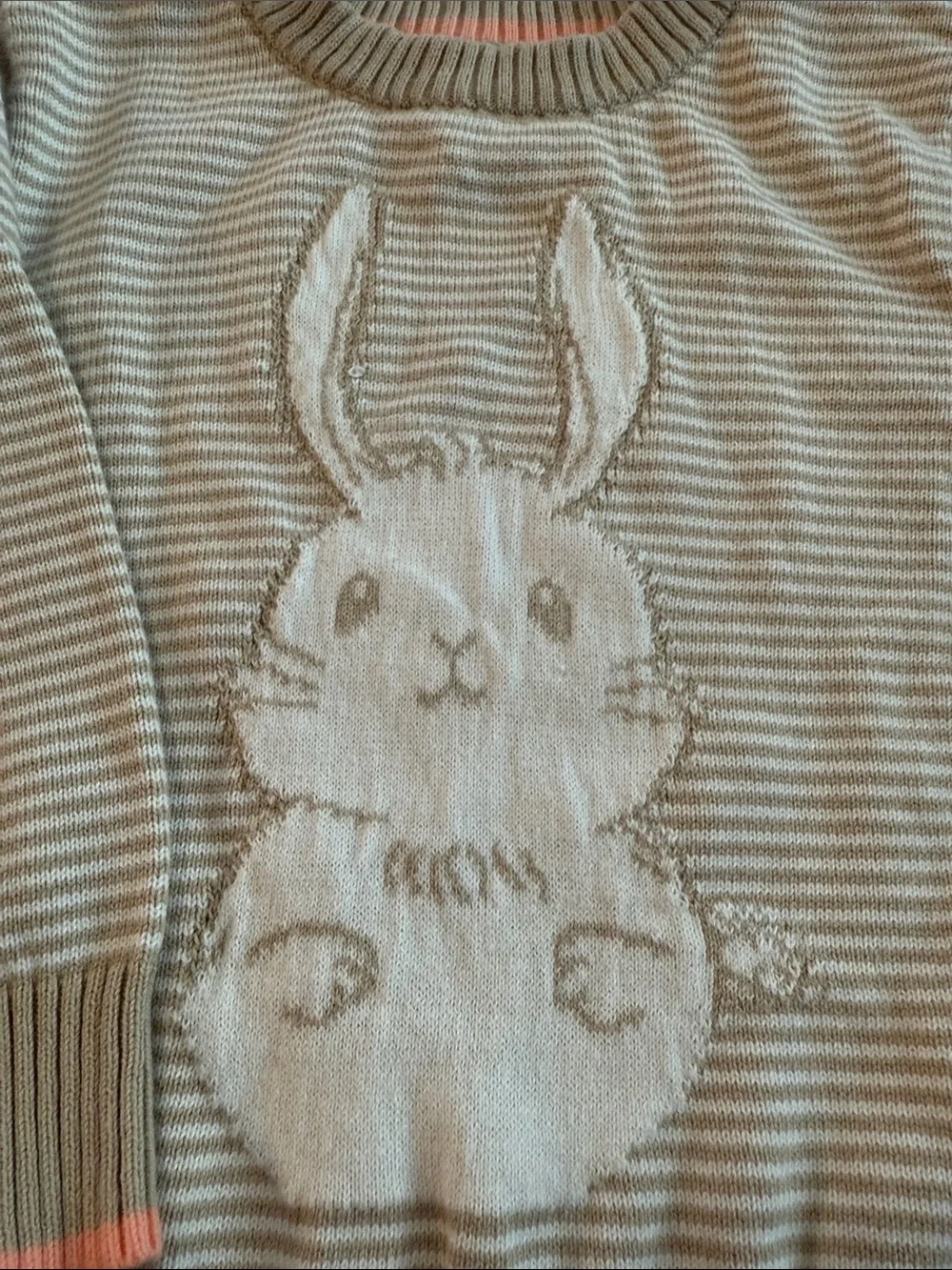 NWOT Toddler Cozy Bunny Stripe Sweater